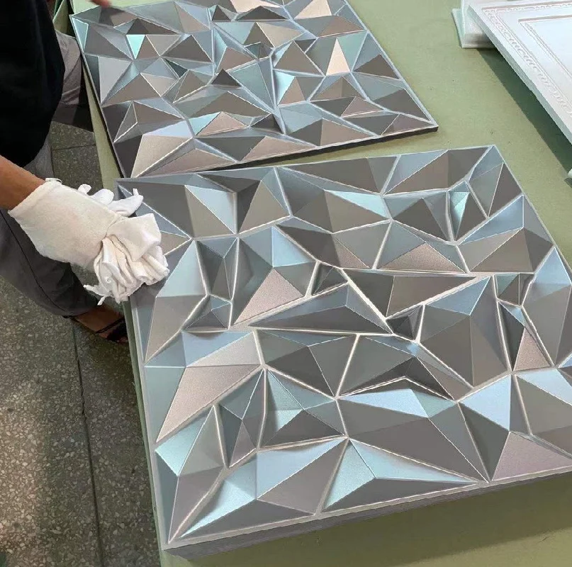 new designed wallsticker wallpaper glitter diamond acoustic 12 pcs decorative 3d wall panels