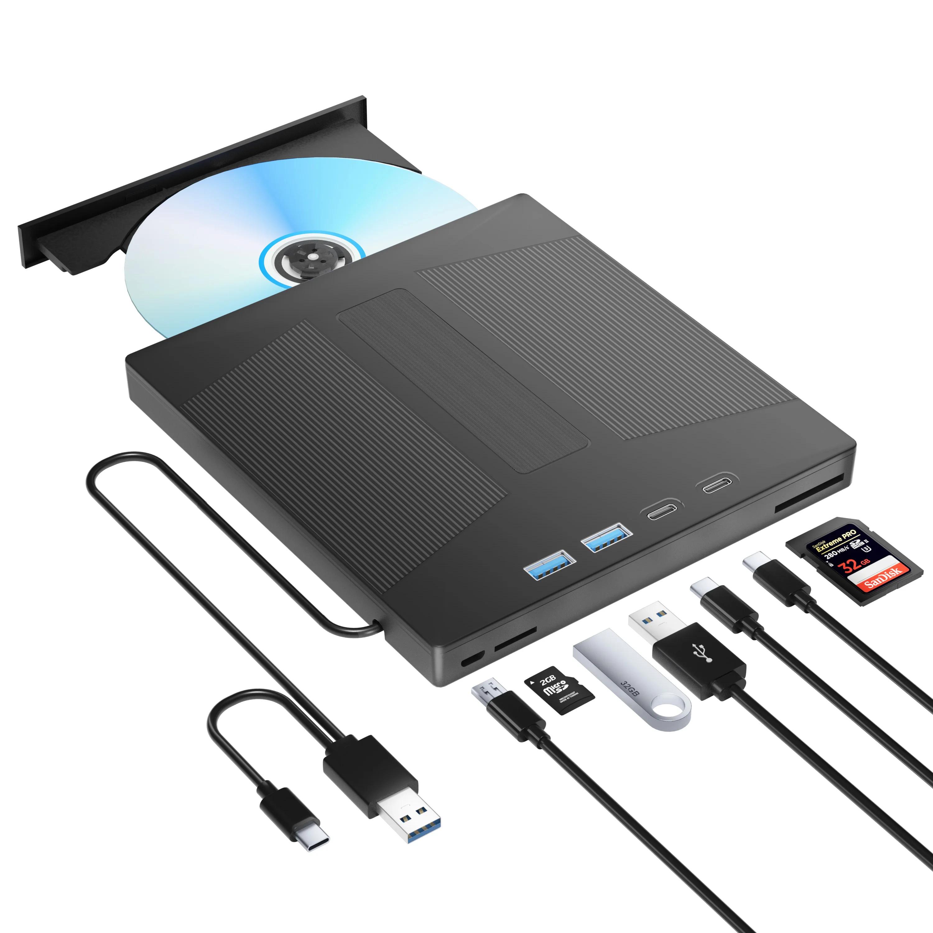 7-in-1 Multi-function Blu-ray optical drive cd/dcd/bd writer player burner USB 3.0 faster transfer speed 5Gbps