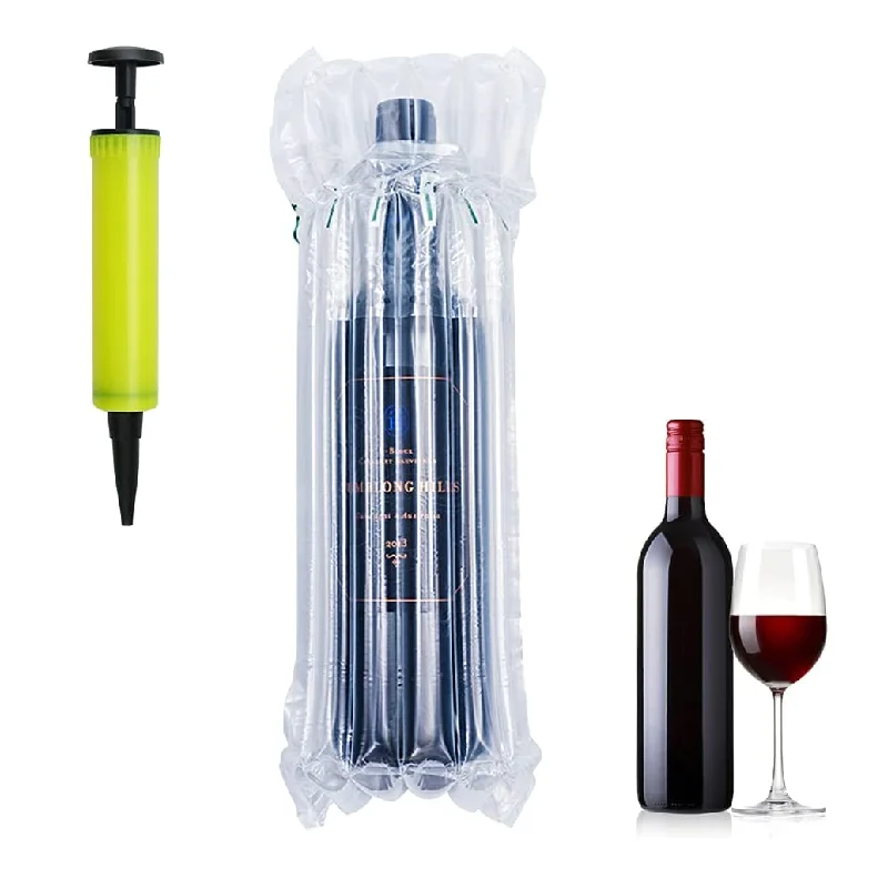 Wine Bottle Protector Plastic Bubble Packaging Sheet Transparent Custom Biodegradable Bubble Air Cushion Wrap Bags For Packing