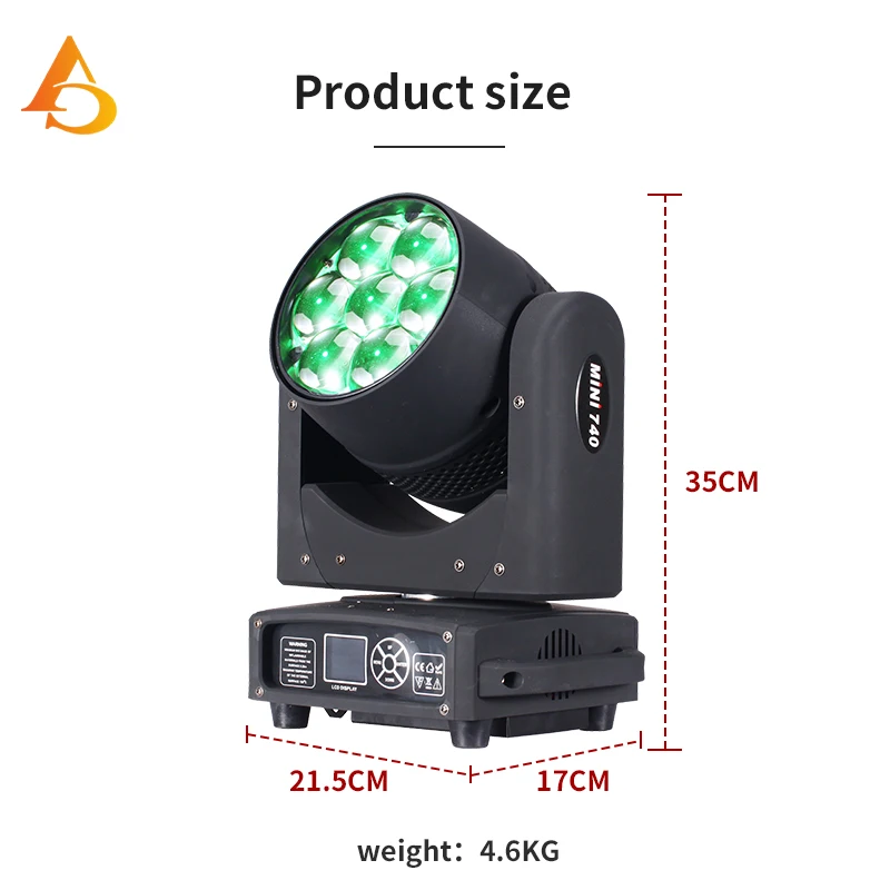 Stage equipment 7x40w mini bee eye moving head light dmx rgbw wash led moving head light