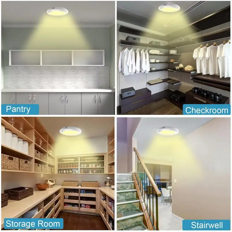 Human Body Sensor Ceiling Light Aisle Cloakroom Balcony led Wireless Sensor USB Rechargeable Model With Remote Control