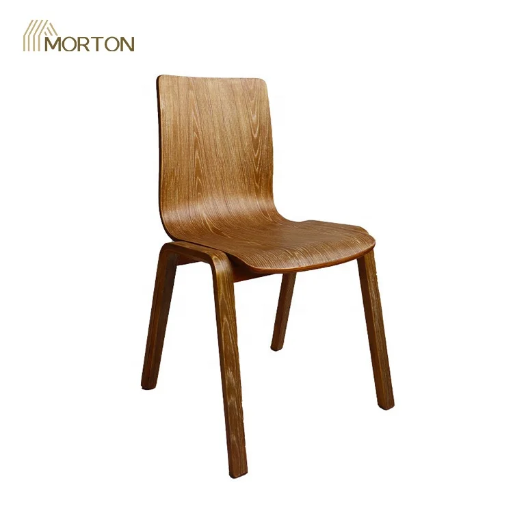 Modern design convenient double-sided wooden leather seat wooden chair foot dining chair supplier