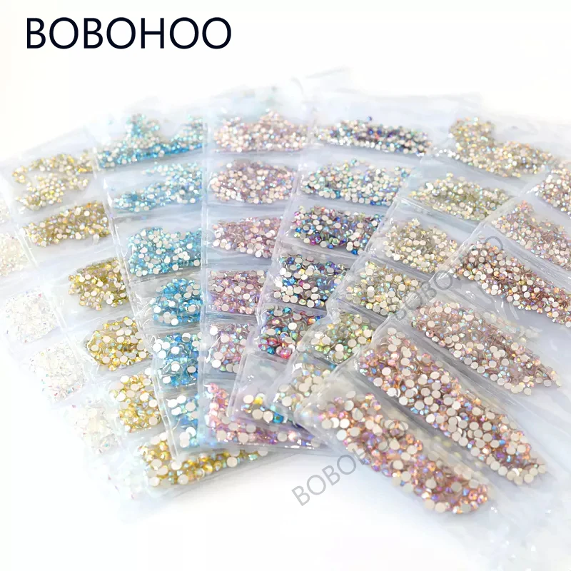 Factory Wholesale 6 Small Bags Packing Non Hotfix Crystal Strass Rhinestone for Wedding Dress