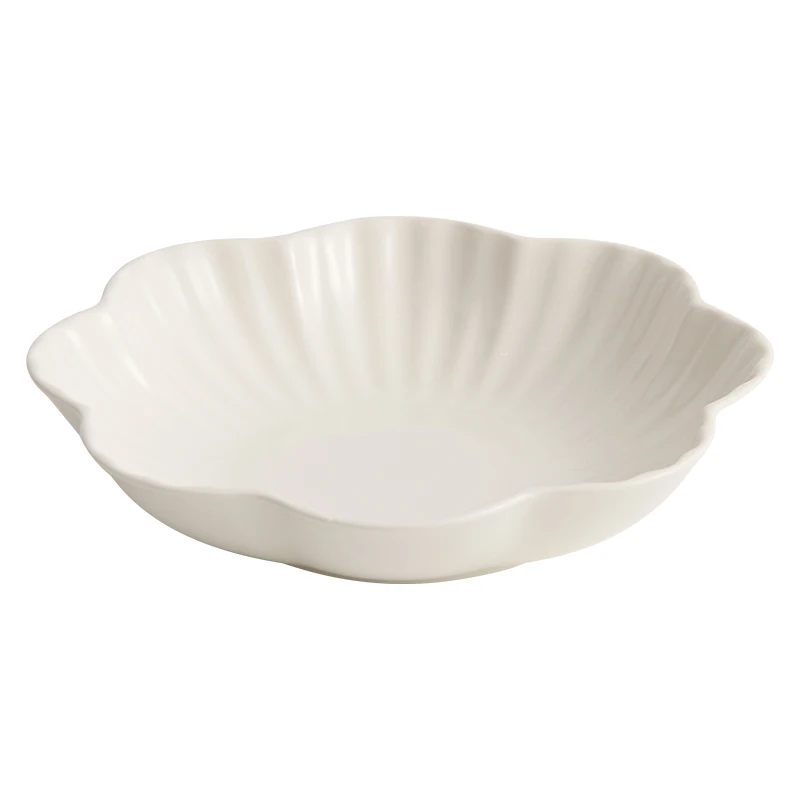 Flower shaped dish home advanced sense of fruit and vegetable salad high appearance level plate hot pot placing dish