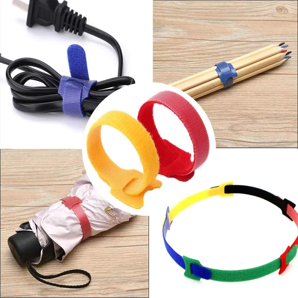 Nylon Hook And Loop Fastener USB Computer Cable Ties Adjustable Hook And Loop Tape