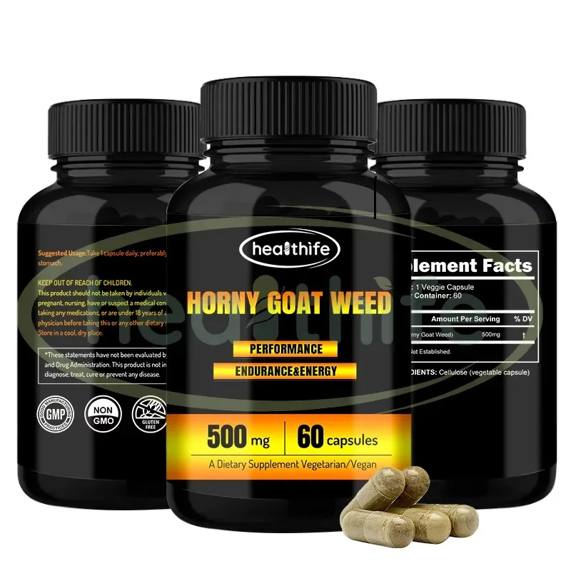 Healthife Supplements Horny Goat Weed Extract Icariin 500mg/60capsules Epimedium Capsules
