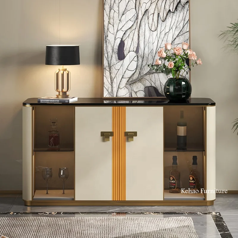 Роскошный буфетный шкаф 2022, обивка кожаного кухонного шкафа, современная мебель для столовой, кухонные шкафы, сделано в Китае