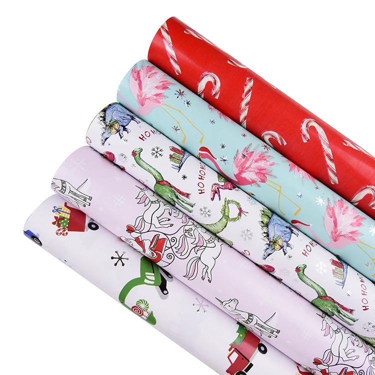 
76.2cmx3.65m Gift Cartoon Style Wrapping Paper Roll Wood Pulp Greaseproof Virgin for Wedding Birthday Holiday Baby Shower Kids 