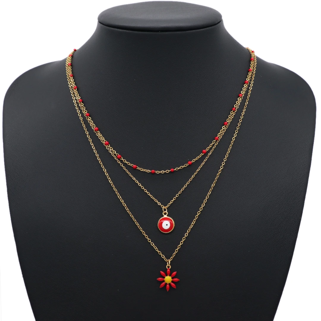 New Bulk Sale Diy Women Black White Blue Pink Devil Eyes Charm Jewelry Fashion Enamel Turkish Gold Plated Evil Eyes Pendant