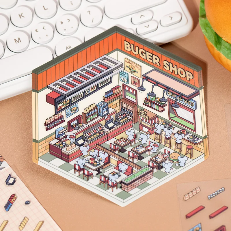 3 sheets per pack of stickers Wonderful World 2 bombs landscape handbook DIY material decorative stickers 2 models