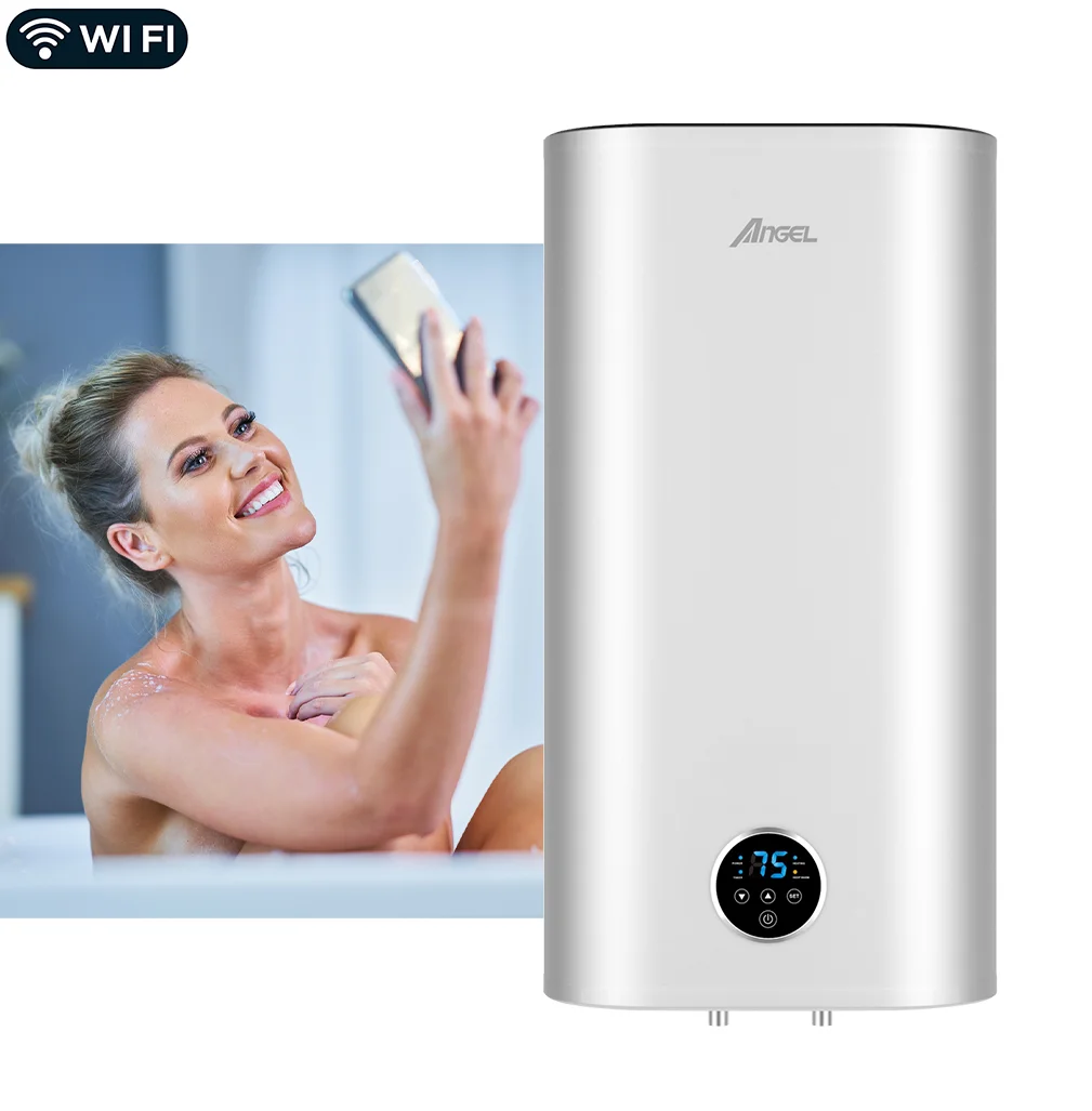 Wifi Factory Price 30 50 80 100L Slim Flat Vertical Double Tank Domestic Shower Storage Electric Water Heater