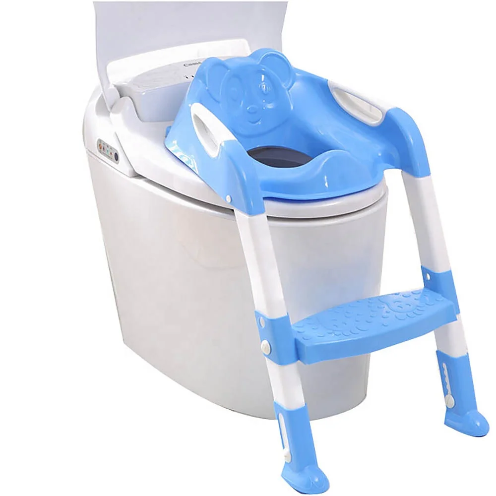 Factory sale kids toilet chair with ladder folding baby potty with step