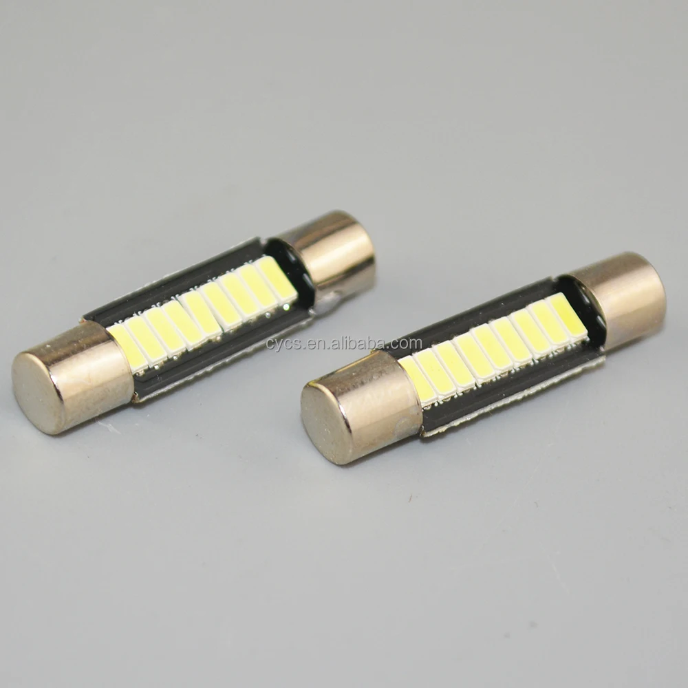 12V DC 29MM Car Interior Reading Lights Auto Dome Lamp License Flat Bulb Round Head T6.3 4014 9smd Festoon light led car