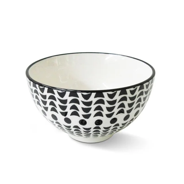 Hot sale ceramic noodle bowl with chopstick  ramen japanese bowl custom print