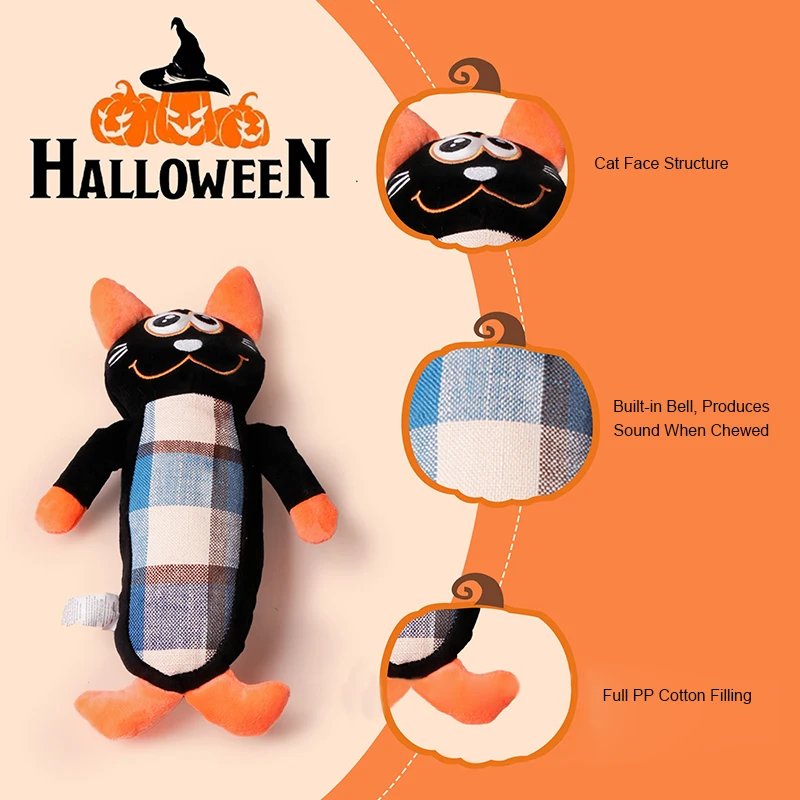 Pet Christmas Halloween Smiling Monster cat playing Plush Toys Chewing Toothbrush Interactive indestructable dog toys Squeaky