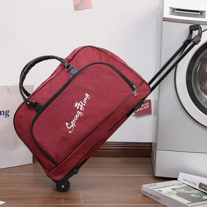 2024 Wholesale Large-capacity Trolley Travel Bag Custom L ogo Portable Bag Travel  Handbag Foldable Tote Bag