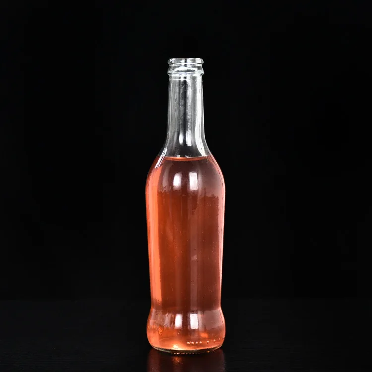 Wholesale Cheap Stock 275ml Clear Frosted Breezer Beverage Cocktail Liquor Spirit Glass Bottle For Carbonated Drinks