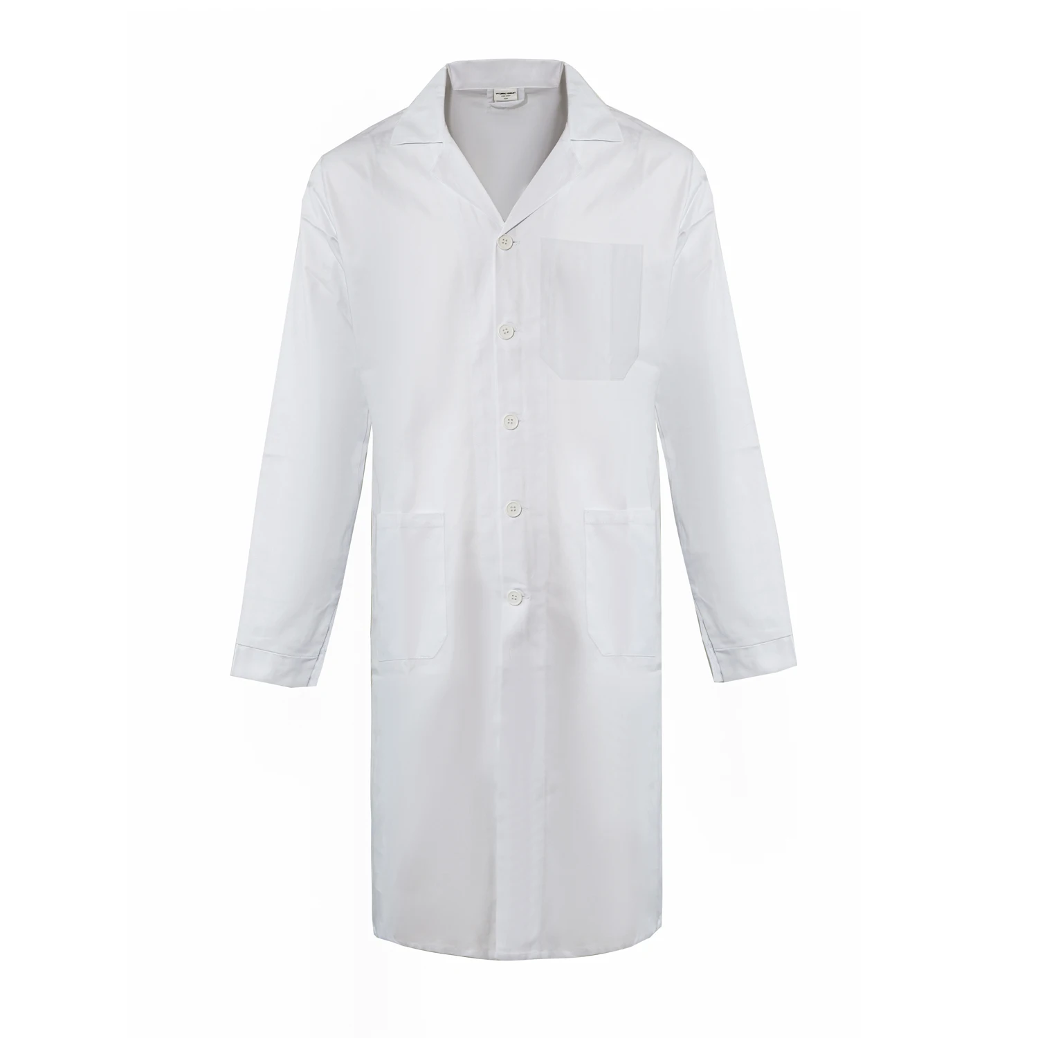 Lab Coat Professional for Men and Women, 100% cotton, long sleeve White