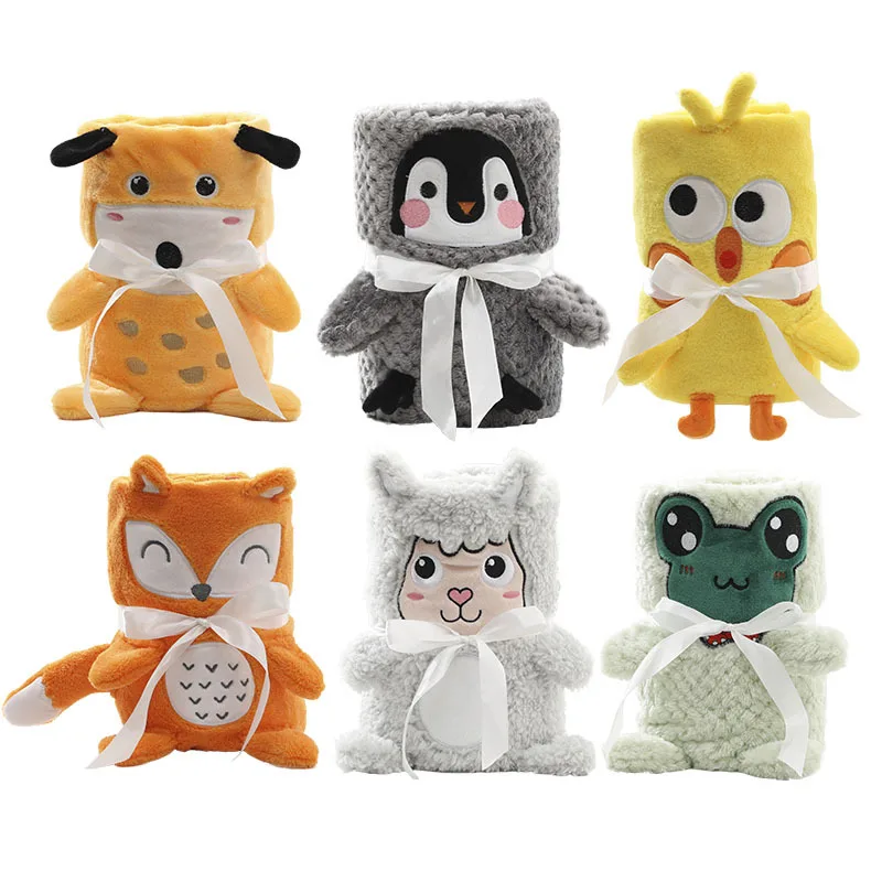Cute Animal Soft Plush Baby Flannel Fleece Blankets For Newborn