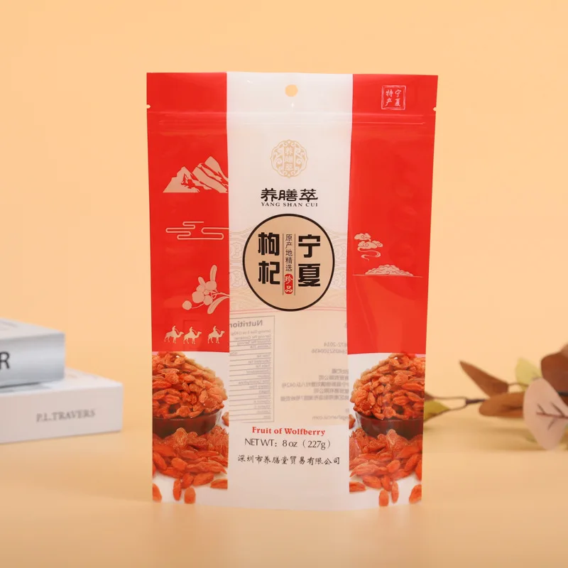 Wholesale custom Printed Transparent Pe Stand up Pouch Plastic Zipper Bags Pet Food Stick Packaging Nylon Bag