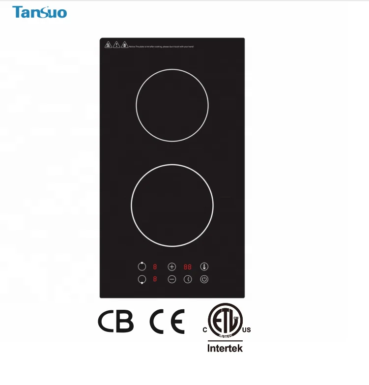 ETL certificate built in induction cooktop two heating zone  domino 2 burner ceramic hobs radiant electric vertical design