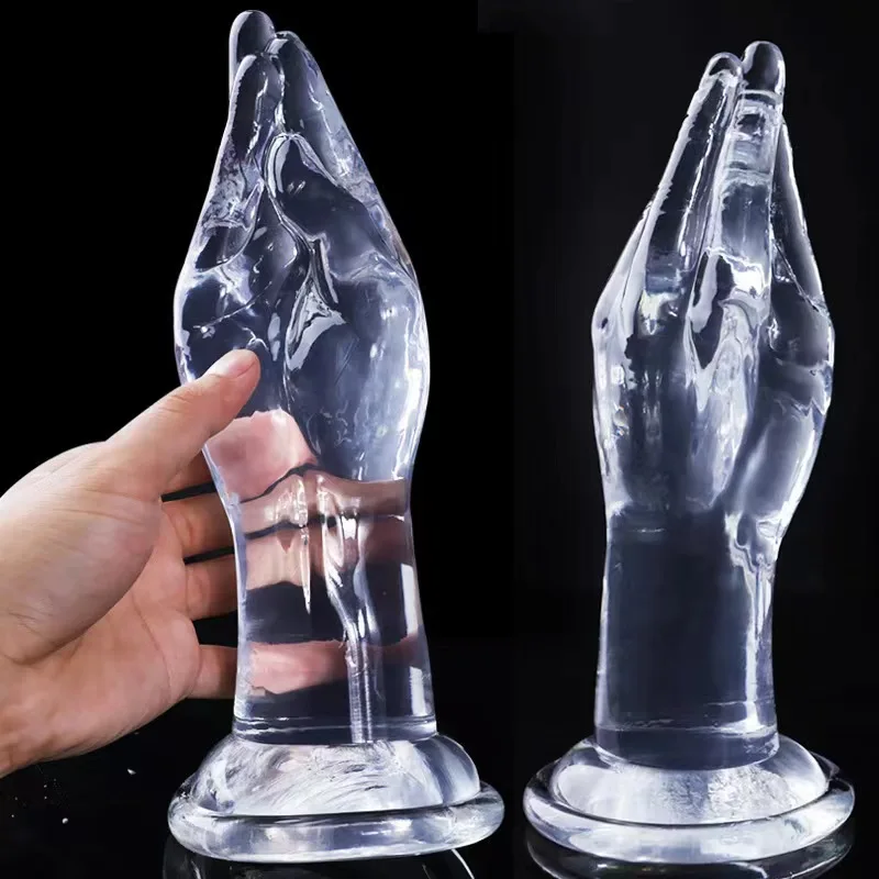 Clear closed Hand Shape Super Huge Anal Plug Silicone Clear Huge Butt Plug for Men Women