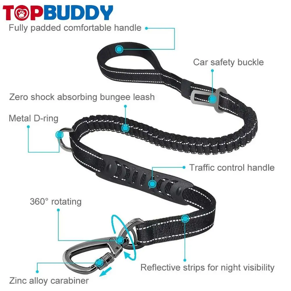 pet training traffic handle dog bungee leash