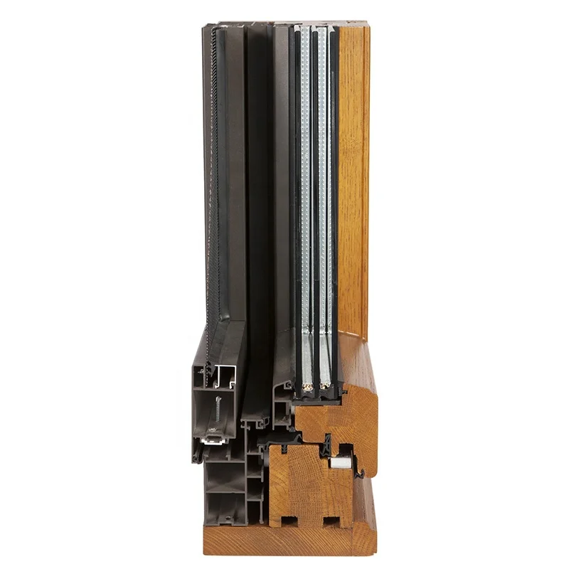 
Top quality aluminum wood cladding double pane tempered glass casement tilt and turn windows for house 