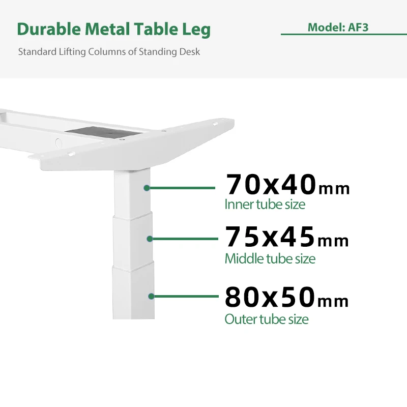 AF3 SPCC Metal Adjustable Desk Leg Electric Height Adjustable Standing Desk Frame Legs Lifting Columns of Sit Stand Up Desk