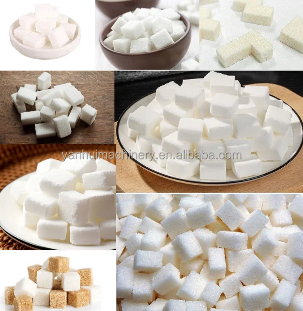 Full Automatic Commercial Rough Cut Hard Cubic Icing Sugar Granule Cubes Production Line Coffee Sugar Cube Making Machine