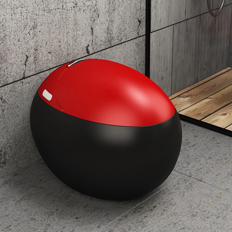 Custom color black red egg-shaped electric toilet bowl automatic flip lid intelligent toilet wc one piece smart toilet