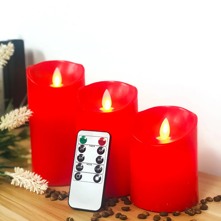 Remote Control D7.5*10/12.5/15Cm Led Flameless Home Decoration Pillar Led Wax Candle