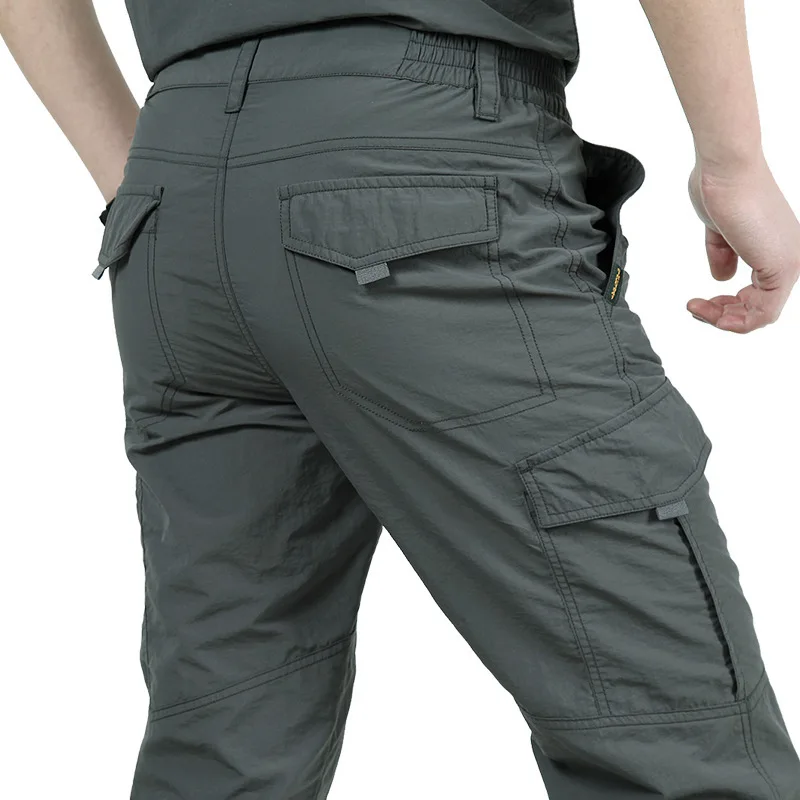 Casual Lightweight Outdoor Hiking Pants Men Plus Size Nylon Tactical Cargo Trousers