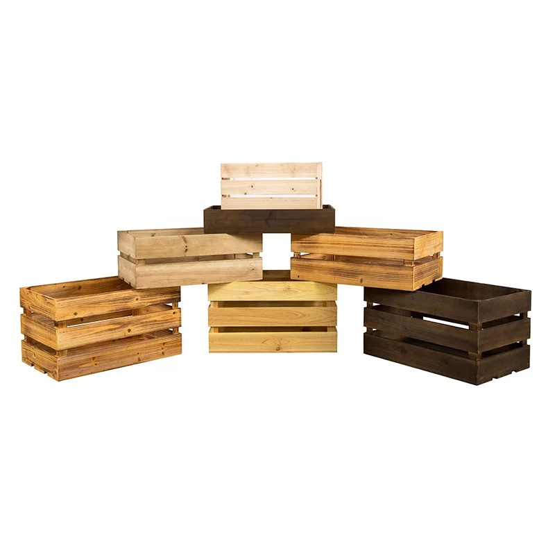 Customized Wooden Box with Handle High Quality Handmade Wooden Crate