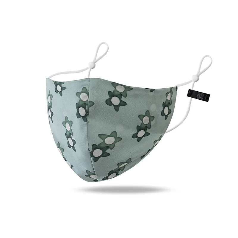  Легкие Сатиновые тканевые гладкие дышащие пыленепроницаемые моющиеся маски с принтом хлопковые модные для лица