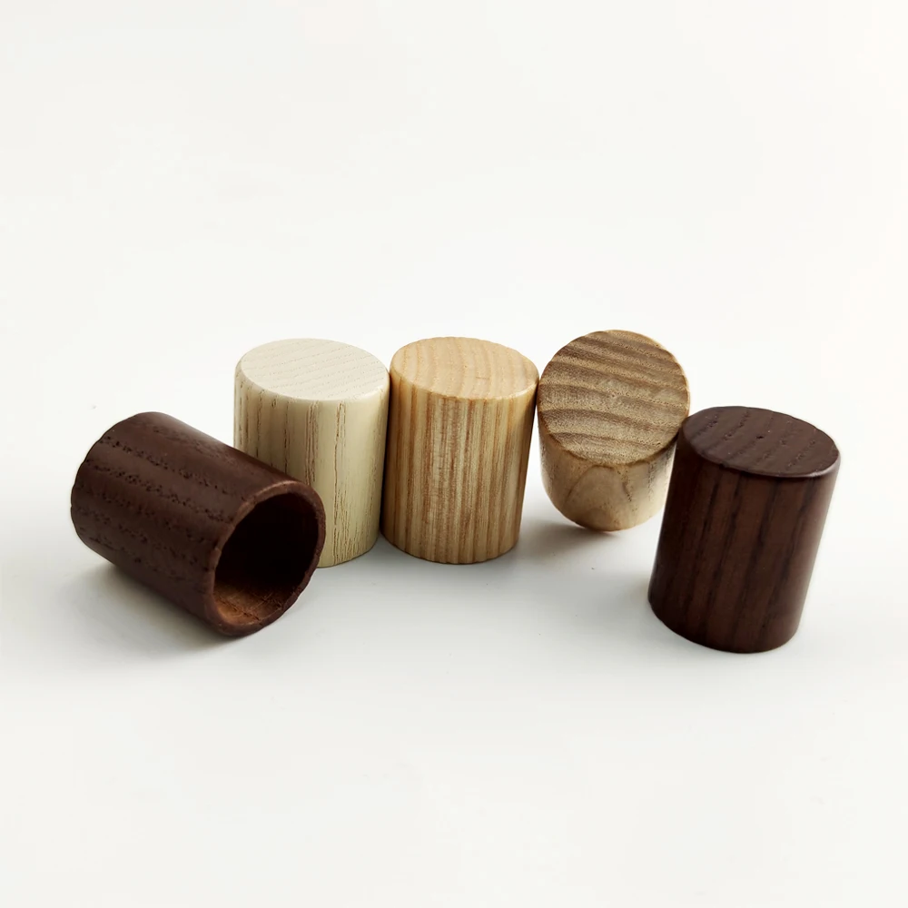 15mm simple design spray type round wood perfume cap wholesale