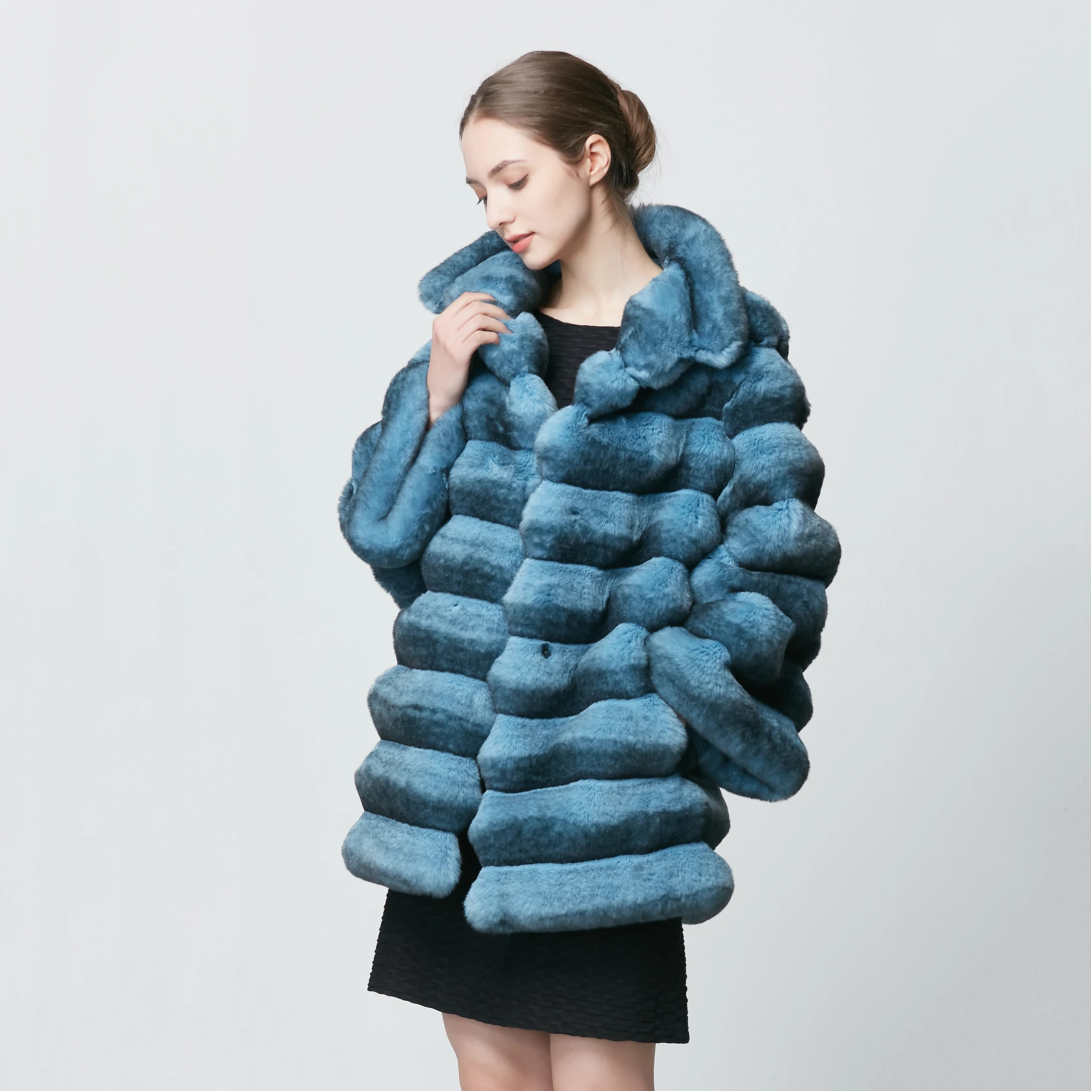 Elegant Customize Regular Short Faux Fur Coat Chinchilla Winter Fur Coats For Ladies Women