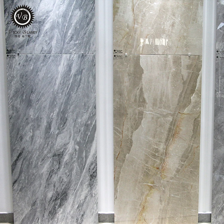 Grey acid resistant big size porcelain floor wall  ceramic  living room tile