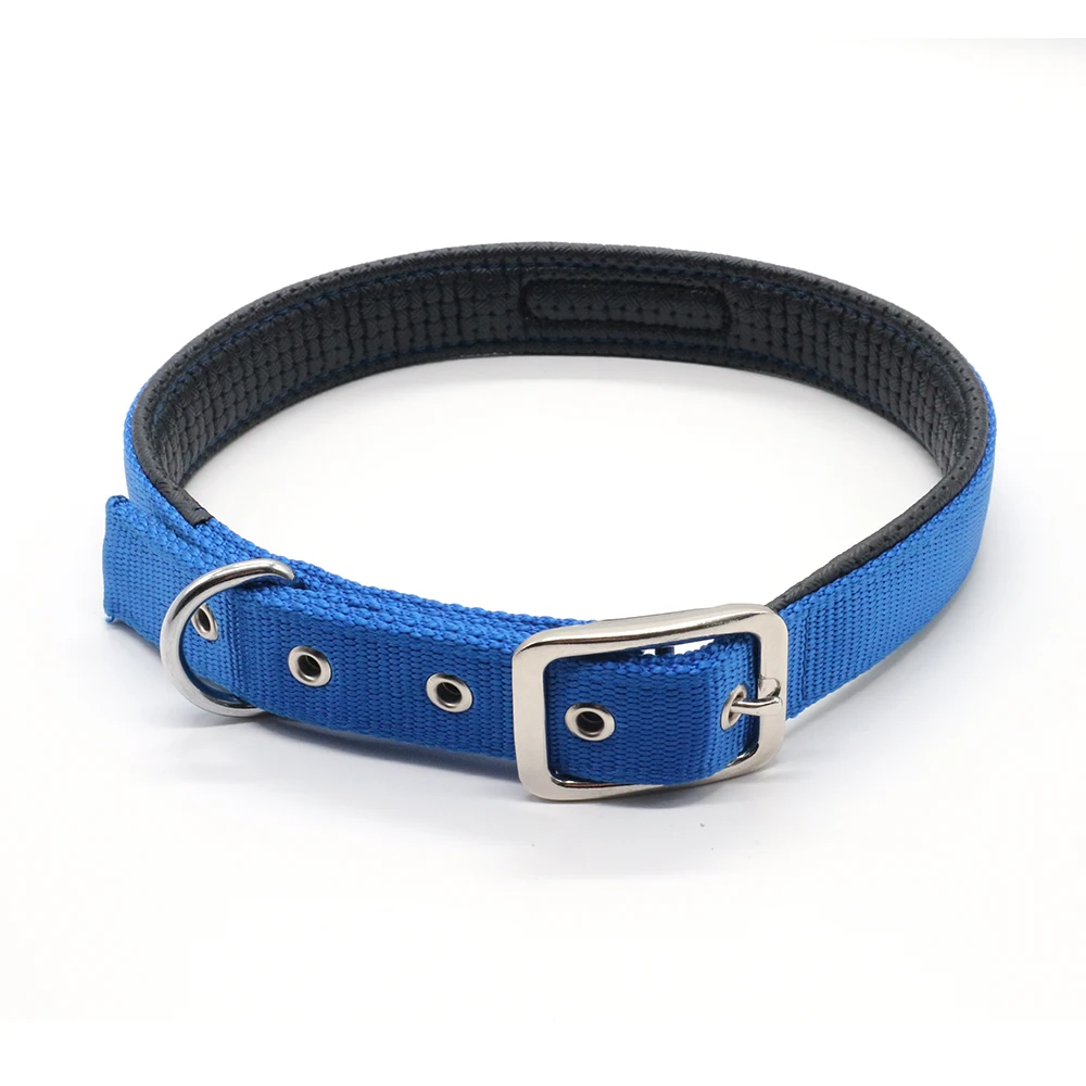 Belt Crown Adjustable Double Thick Heavy Duty Tough Nylon Dog Collar with Metal D Ring & Buckle