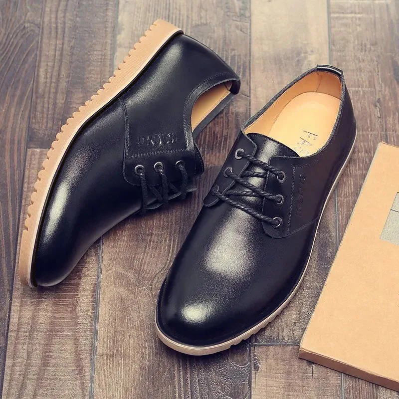 High Quality  PU Upper  Rubber Soft Sole  Casual Shoes Men Slip on Leather Comfortable Sneakers For Men Walking Style Shoes