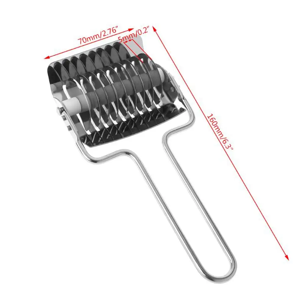 
Stainless Steel Pasta Noodle Cutter Noodle Lattice Roller Spaghetti Maker Dough Cutter 