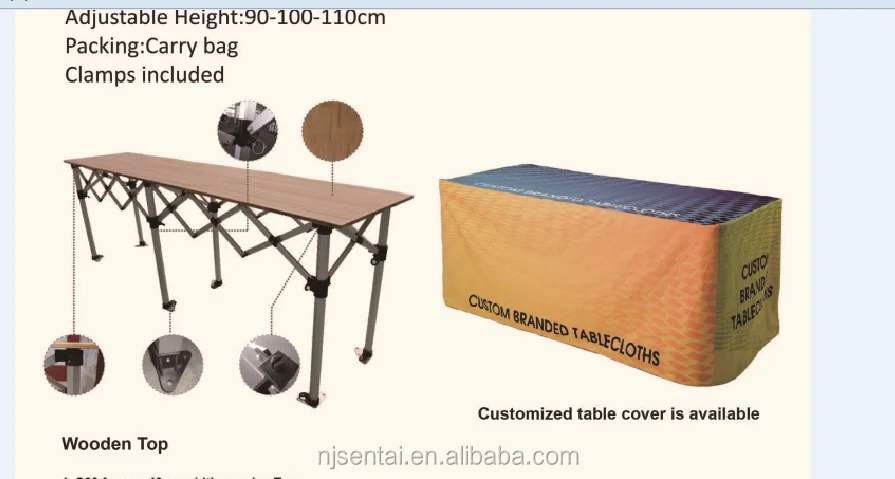 Frame Folding Table for Events Heavy Duty Aluminum Outdoor Furniture Metal