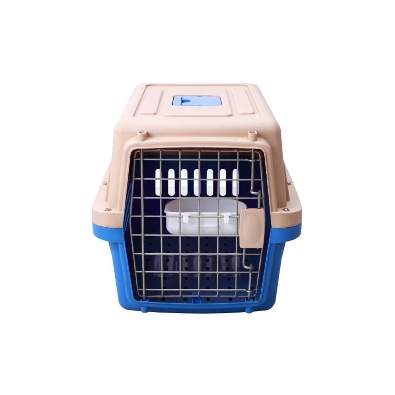  Quality Ventilation Airlines Approved Plastic Removable Durable Cat Dog Carrier Travel Trolley Outdoor Cage Pet Air Shipping