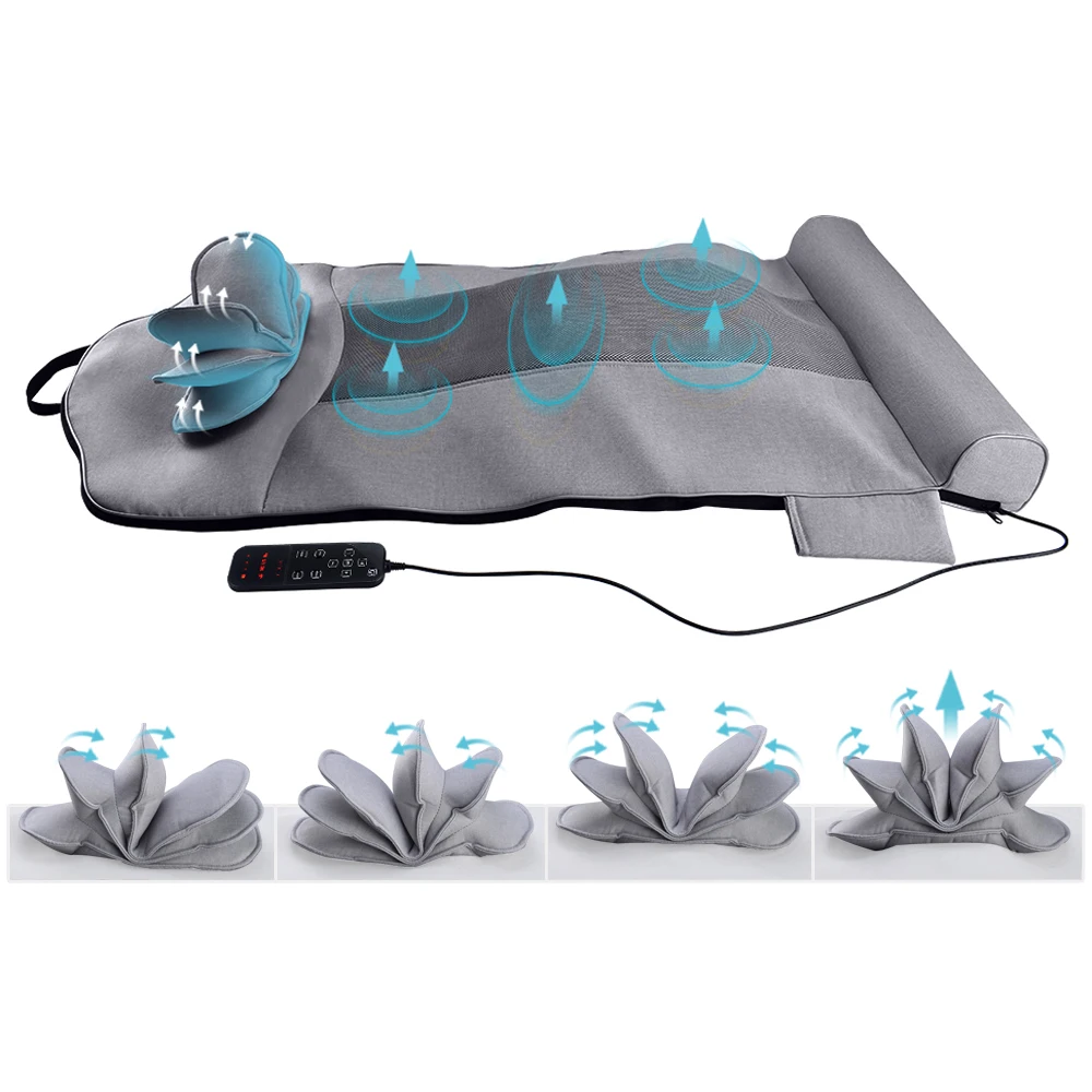 Multi-functions infrared heating massage mattress rolling massage mat and heating massager cushion