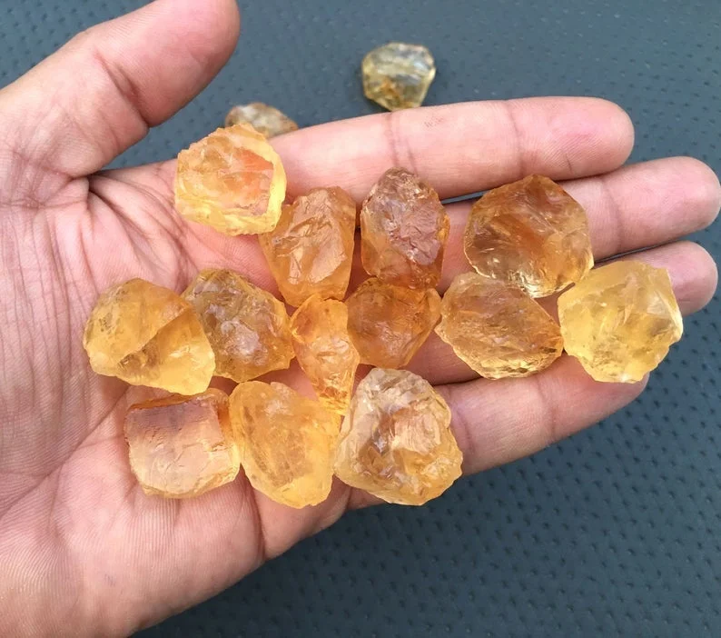 5 Pieces Natural Citrine Cluster Raw Healing Crystal Stones Top Quality Loose Gemstone Untreated handcut Rough
