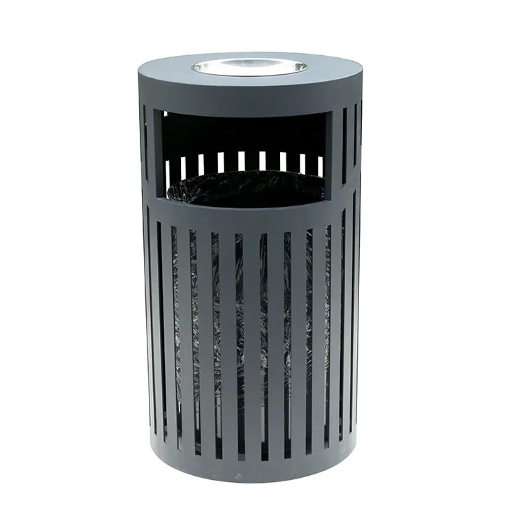 custom outdoor commercial waste trash bin outside garden park recycling dustbin mall public black garbage can with ashtray
