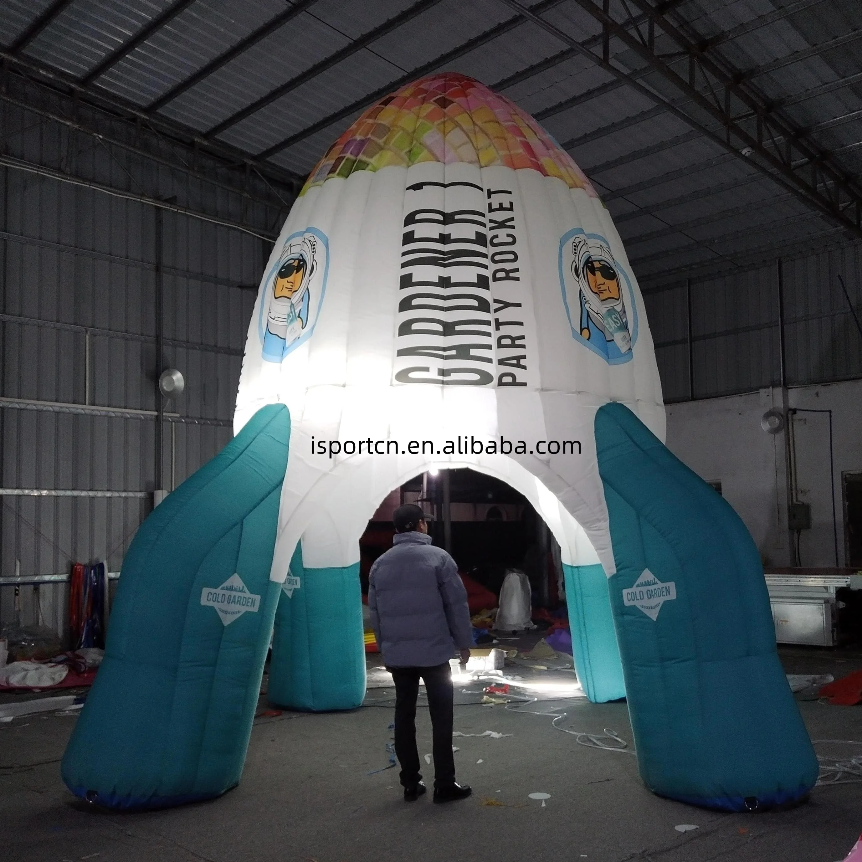 Hot sale giant inflatable rocket, inflatable rocket ship for advertising