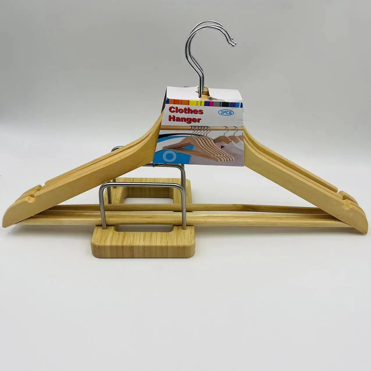 Factory Direct Sales 44.5*22.5*1.5cm Laundry Hangers Clothes Wooden Hanger Hangers With Logo