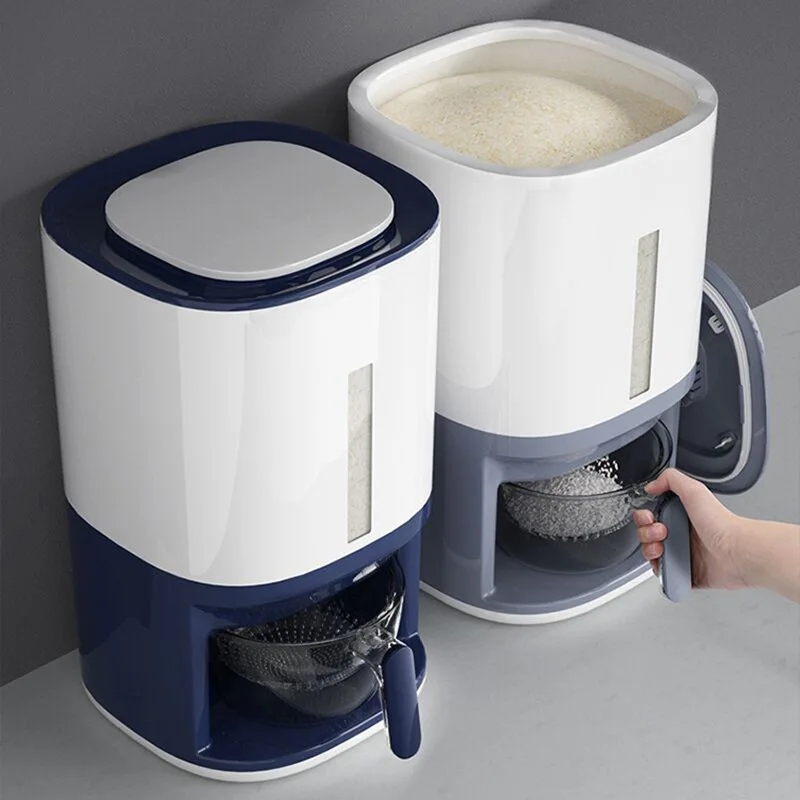 DS1850 Press Automatic Rice Bucket Household Moisture-Proof Sealed Tank Rice Tank Kitchen Rice Storage Box