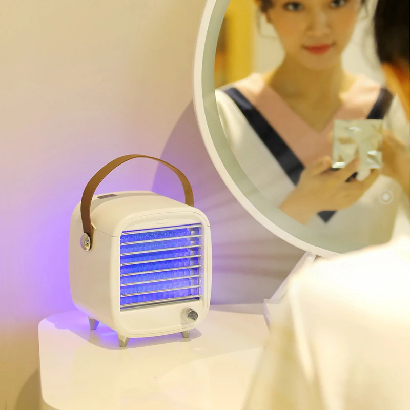 2024 New style rechargeable mini cooling fan gift air conditioner fan portable bladeless mini fan